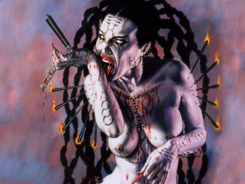 Kreslený snímek ženy nahé démonky