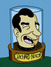 Kreslený obrázek Richarda Nixona ve sklenici