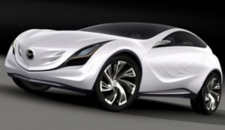 Osobní automobil značky Mazda a jeho prezentace na výstavě automobilů
