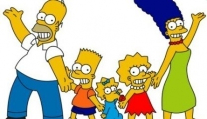 Snímek hlavních postav z kresleného seriálu Simpsonovi