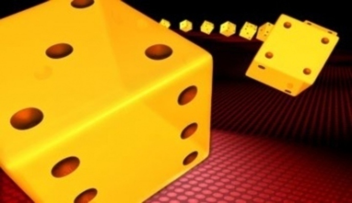Fotografie zobrazující žluté herní kostky