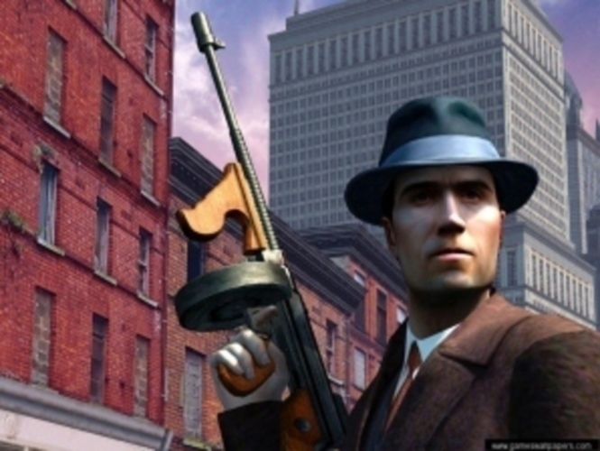 Kreslený obrázek z počítačové hry Mafia 
