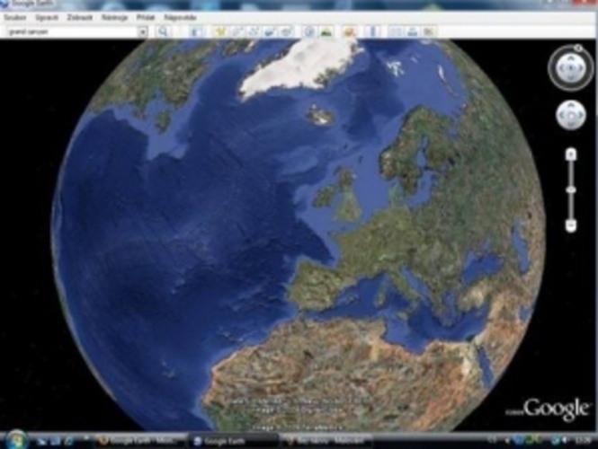 Snímek zachycující Google Earth