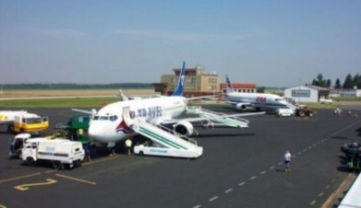 Fotografie letadla z ostravského letiště v Mošnově