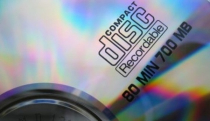 Detailní záběr na CD nosič