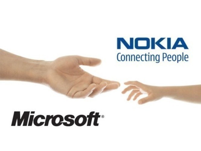 Loga znázorňující firmy Nokia a Microsoft