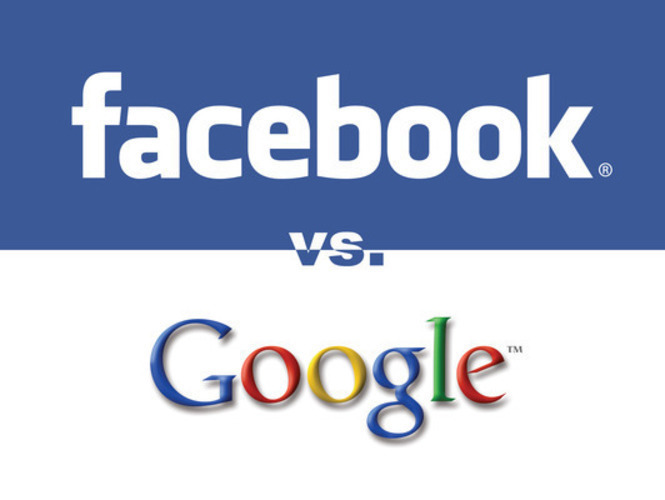 Logo znázorňující Facebook a Google