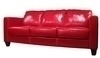 Kožená sedačka červené barvy
