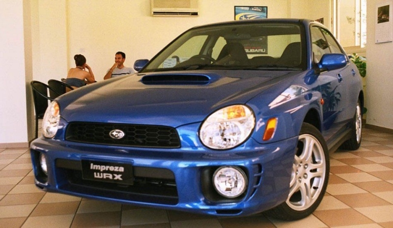 Automobil Subaru Impreza WRX. modré barvy