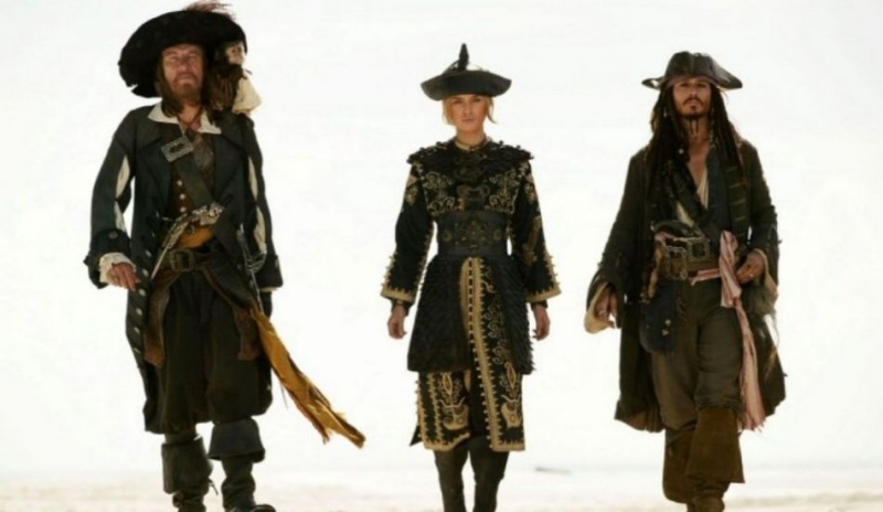 Snímek představitelů z filmu Piráti z Karibiku