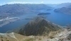 Pohled na hory a jezero na Novém Zélandu