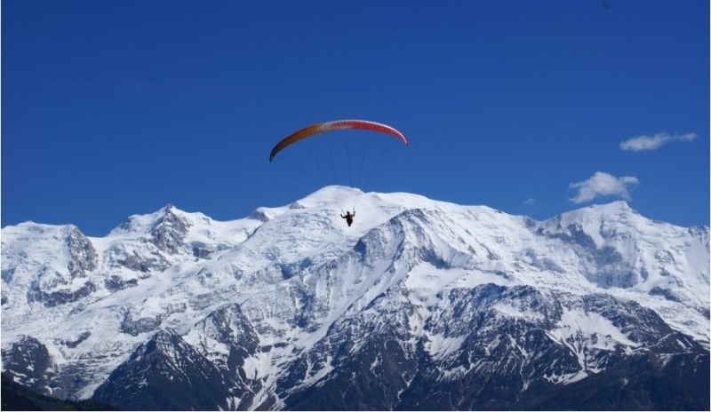 Fotografie zobrazující paragliding