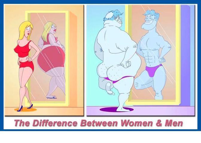 Obrázek zobrazuje rozdíl mezi mužem a ženou