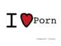 Snímek s nápisem I love Porn