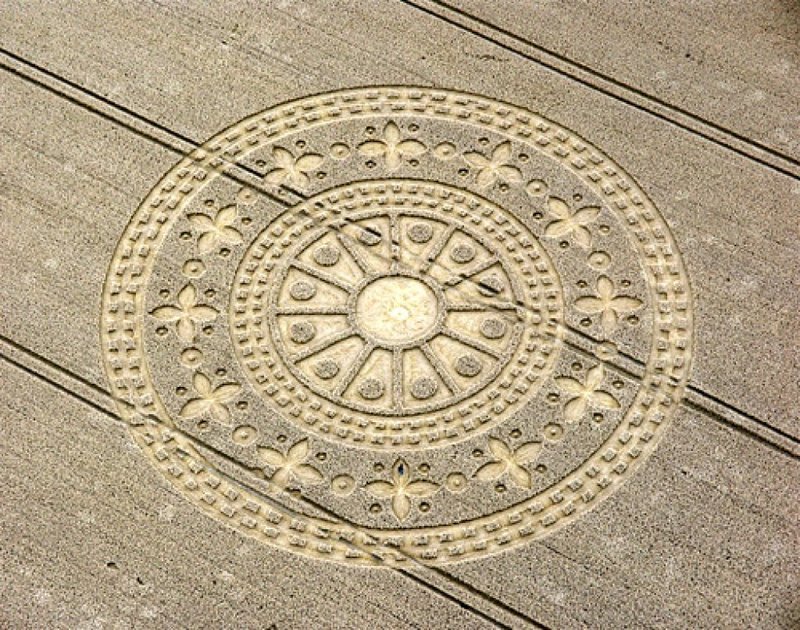 Snímek zobrazující kruh v obilí